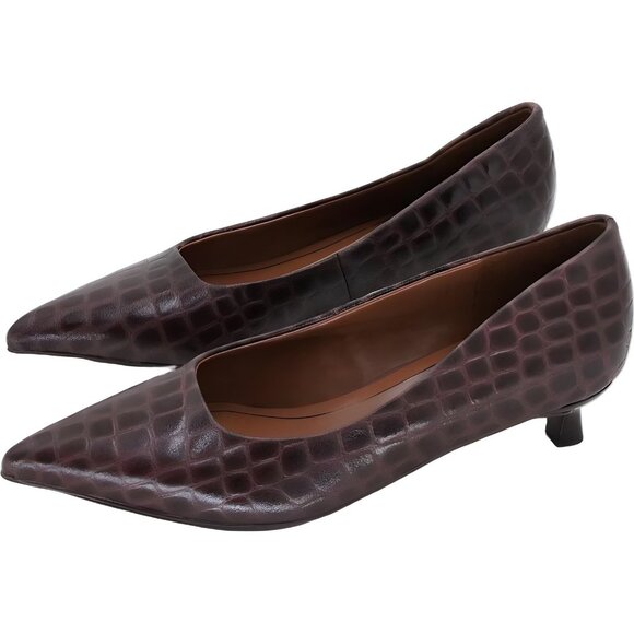 Naturalizer Natalia Croco-Embossed Kitten Heel Pointed Toe Pumps Women's US 7M - Picture 2 of 6